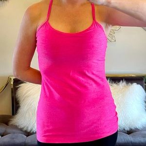 Lululemon Athletica Power Y Pink Tank Top. Womens Size 12.